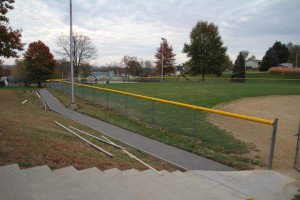 A new sidewalk links the ballpark area to the playground area. Pour Boy Construction of Lynnville completed the sidewalk the last week of October.