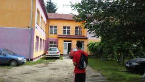 Luke takes one last look at the building that served as the orphanage where he spent most of the first year of his life.