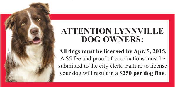 Lynnville dog owners must register canine pets by Apr. 4