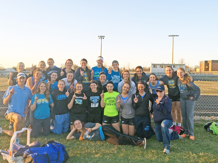 Six first-place finishes propel girls to victory at first outdoor meet