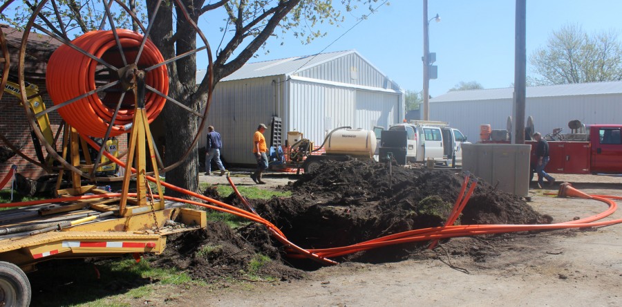 Fiber optic cable being buried in and around Killduff