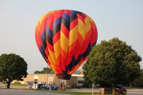Hot air balloon ride on a Friday evening