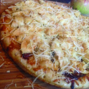 The finished pizza.
