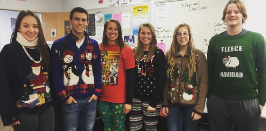 High schoolers get in on ugly sweater fun