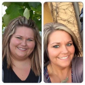 Alison Agan before (on left) and after (on right)