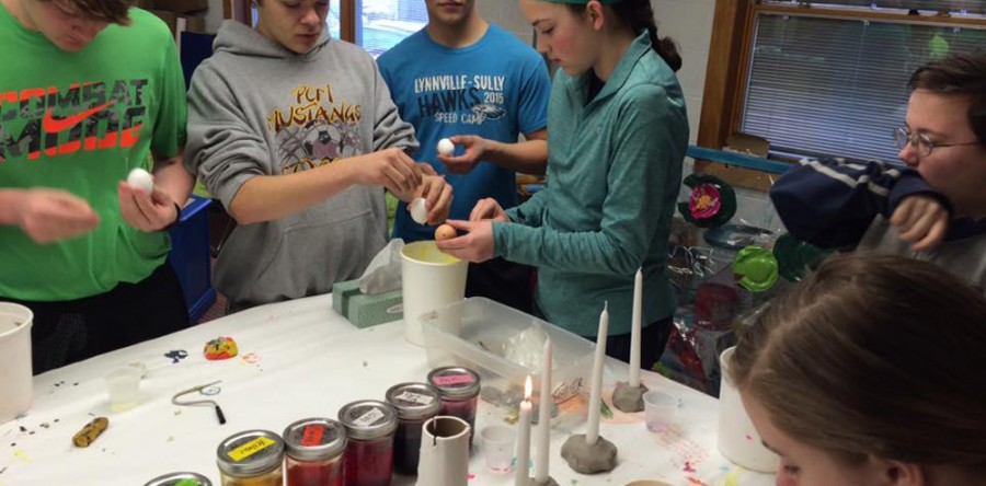 Pysanky eggs add splash of color to art room