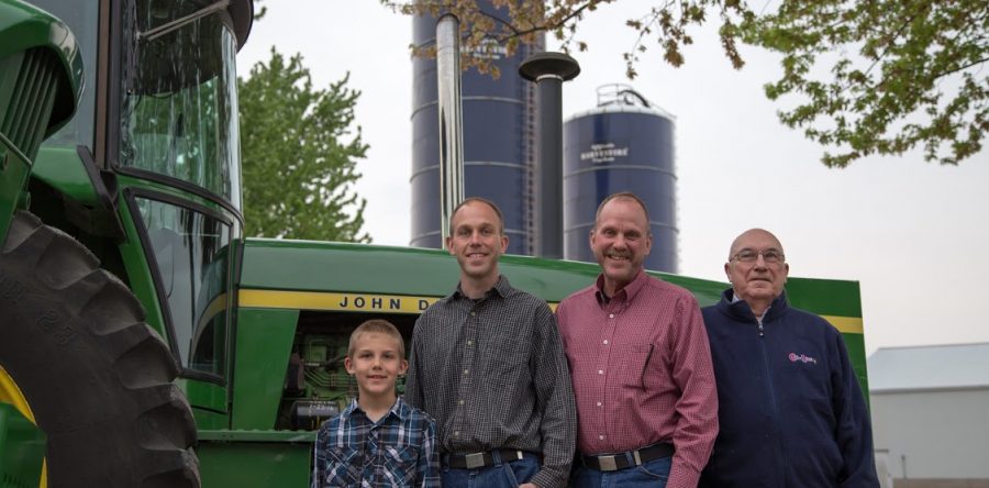 Four generations of Brands and a tractor