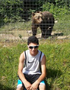 Luke at the Libearty Bear Sanctuary, Zarnesti – home of 80 rescued brown bears.