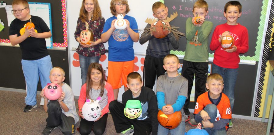 Third graders deliver book reports with a festive fall flair