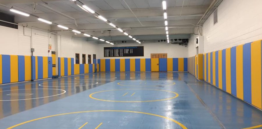 L-S wrestling room, wrestlers making great strides