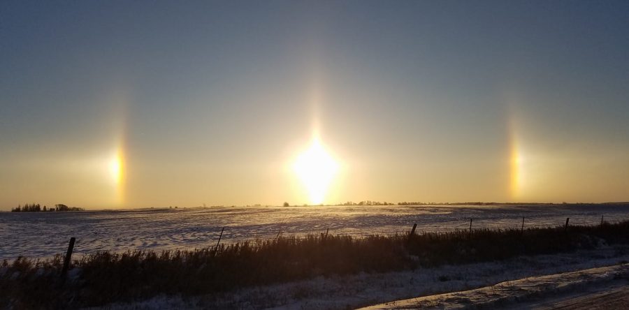 A beautiful display of sun dogs