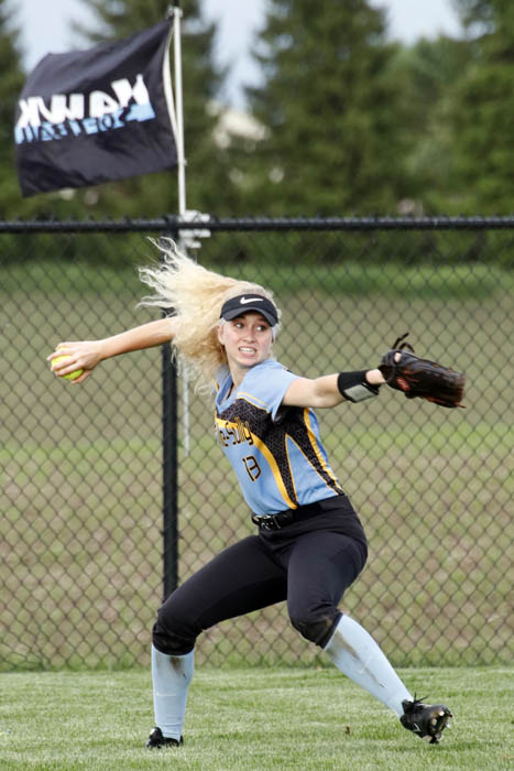 Ranked Hawk softball girls drop pair of tourney games, add four wins to record