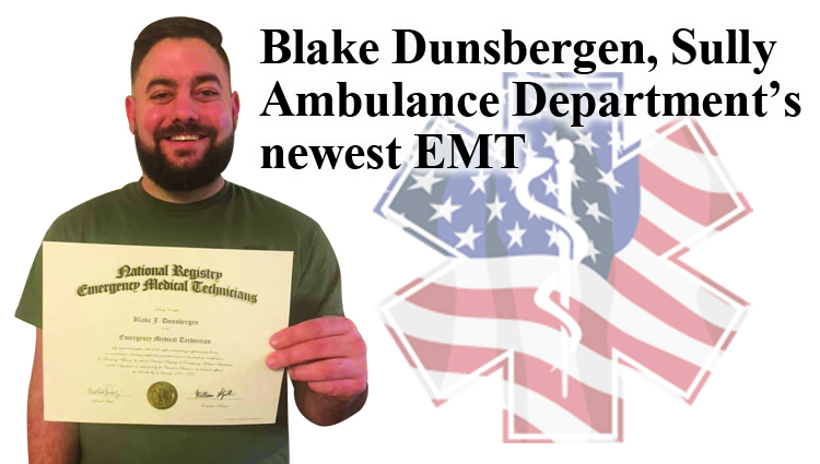 Blake Dunsbergen joins Sully Ambulance Department as newest volunteer EMT