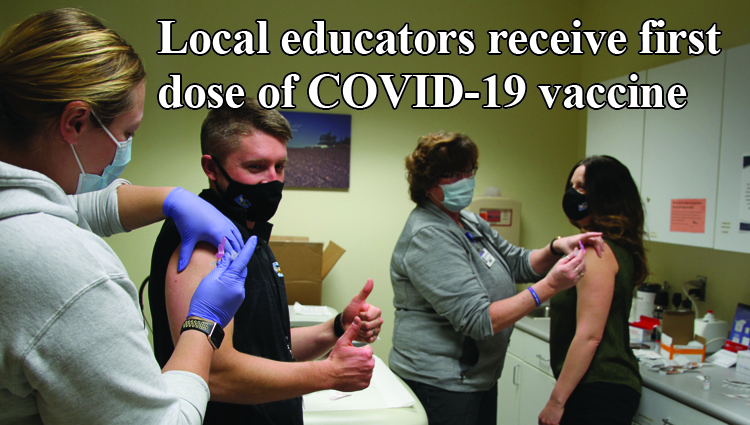 Local educators receive first dose of COVID-19 vaccine
