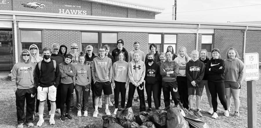 Hawks add a leg of community service to track practice