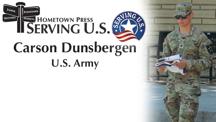 Serving U.S. Carter Dunsbergen, U.S. Army