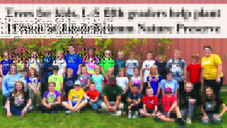 Trees for Kids, L-S fifth graders help plant 15 trees at Jacob Krumm