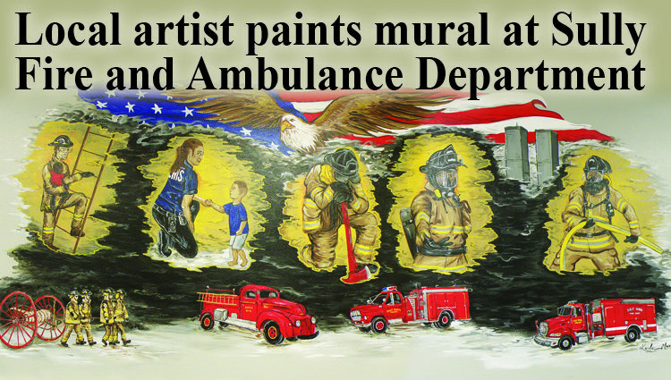 Local artist paints patriotic mural at Sully Fire and Ambulance Department inspired by first responders
