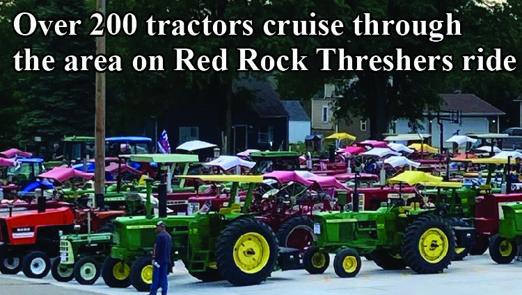 Over 200 tractors cruise through the area on 20th Annual Red Rock Threshers Ride