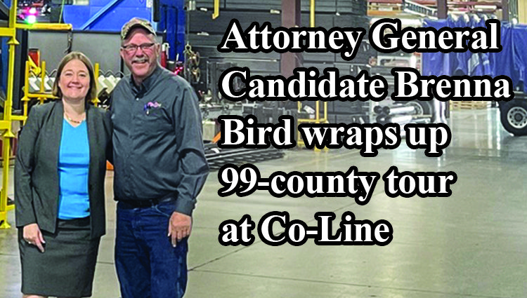 Attorney General Candidate Brenna Bird wraps up 99-county tour at Co-Line