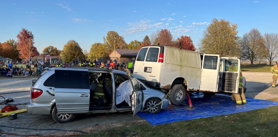 Live motor-vehicle accident training in Sully