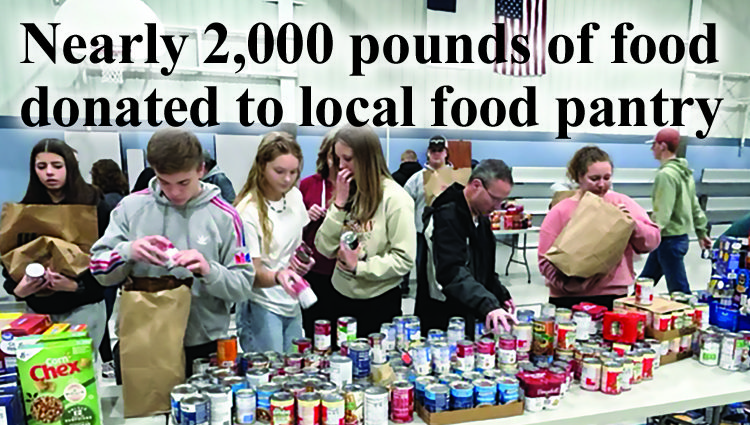 Church youth groups unite to donate nearly 2,000 pounds of food to local food pantry