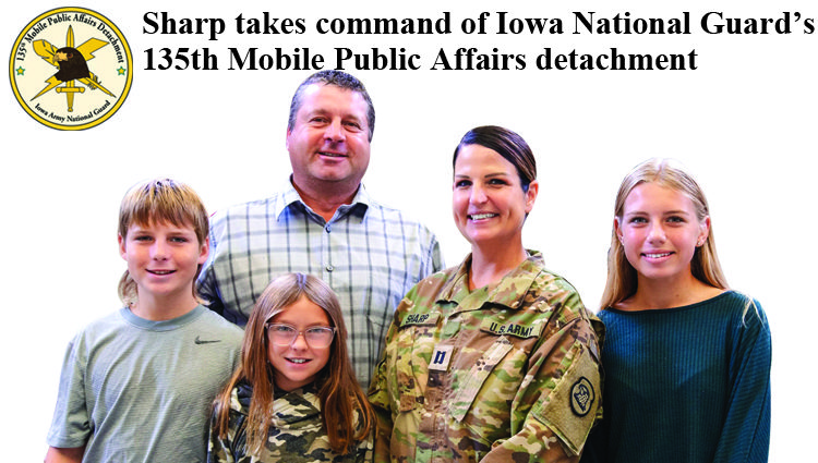 Sharp takes command of Iowa National Guard’s 135th Mobile Public Affairs detachment