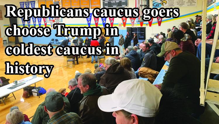 Republican caucus goers choose Trump in coldest caucus in history