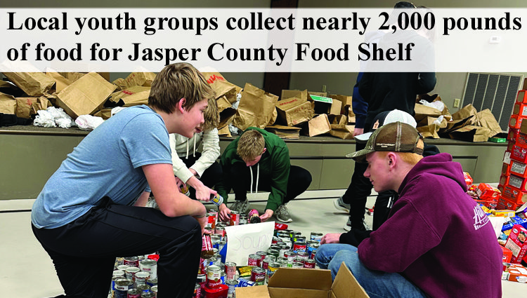 Local youth groups collect nearly 2,000 pounds of food for Jasper County Food Shelf