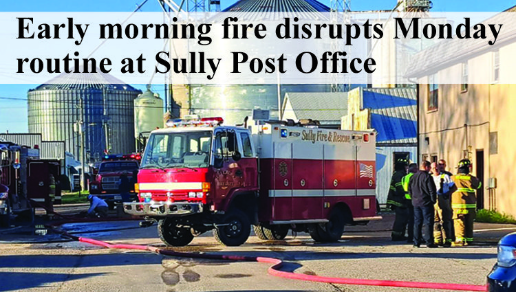 Apartment damage at Sully Post Office fire Monday
