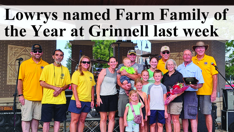 Lowrys named Farm Family of the Year at Grinnell last week