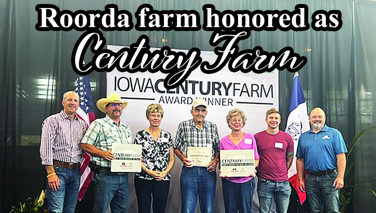 Roorda farm honored as Century Farm