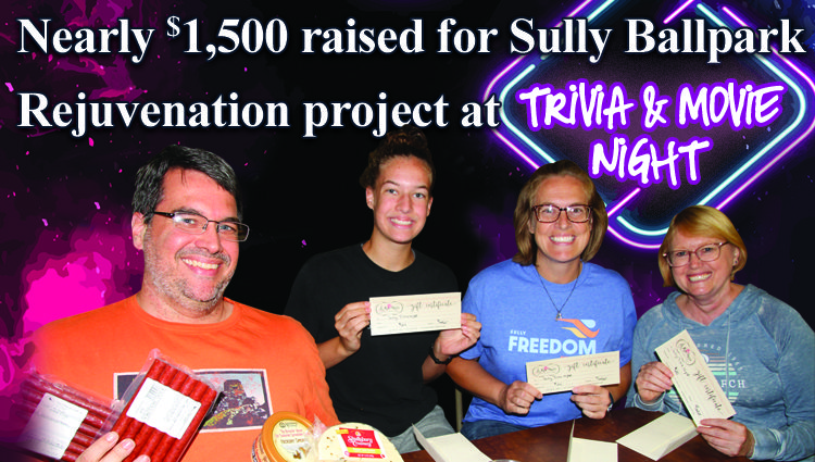 Nearly $1,500 raised for Sully Ballpark Rejuvenation Project at Trivia and Movie Night