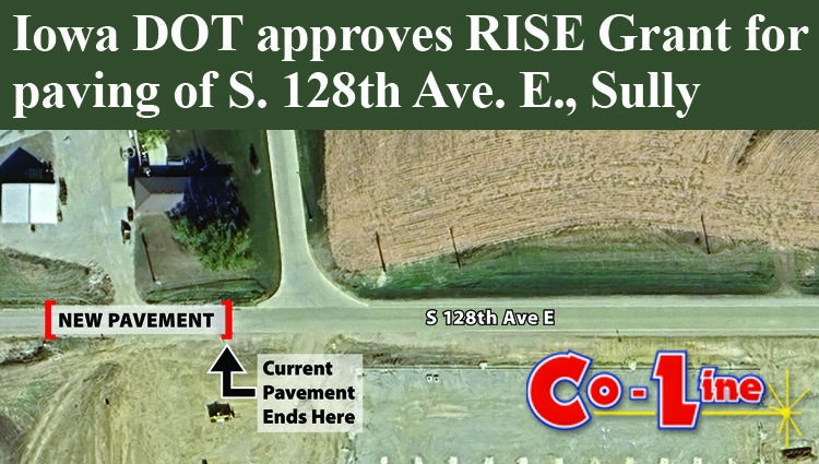 Iowa DOT approves RISE Grant for paving of S. 128th Ave. E., Sully
