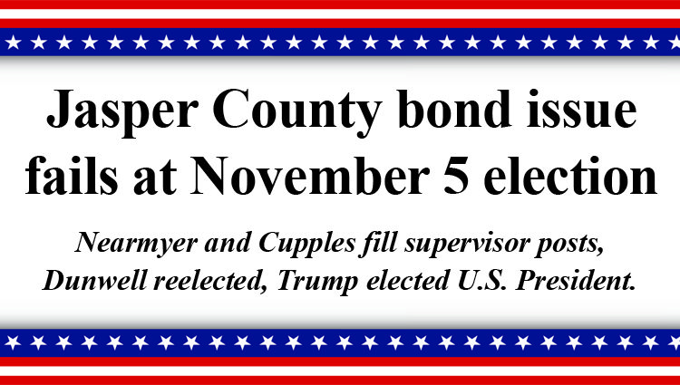 Jasper County bond issue fails at November 5 election