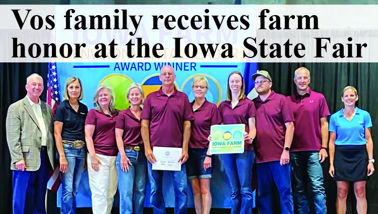 Vos family one of 40 to receive Iowa Farm Environmental Leader Awards at Iowa State Fair