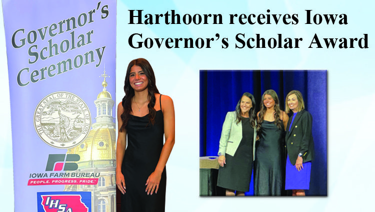 Harthoorn receives Iowa Governor Scholar’s Award